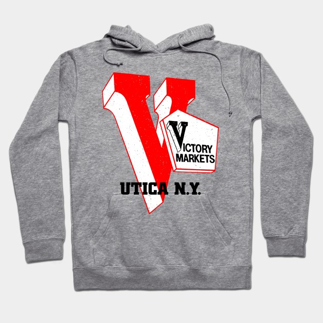 Victory Market Former Utica NY Grocery Store Logo Hoodie by MatchbookGraphics